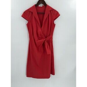 STEFFAN SCHRAUT Little Red Dress Sleeveless Faux Wrap Size EU 36 See Measurement